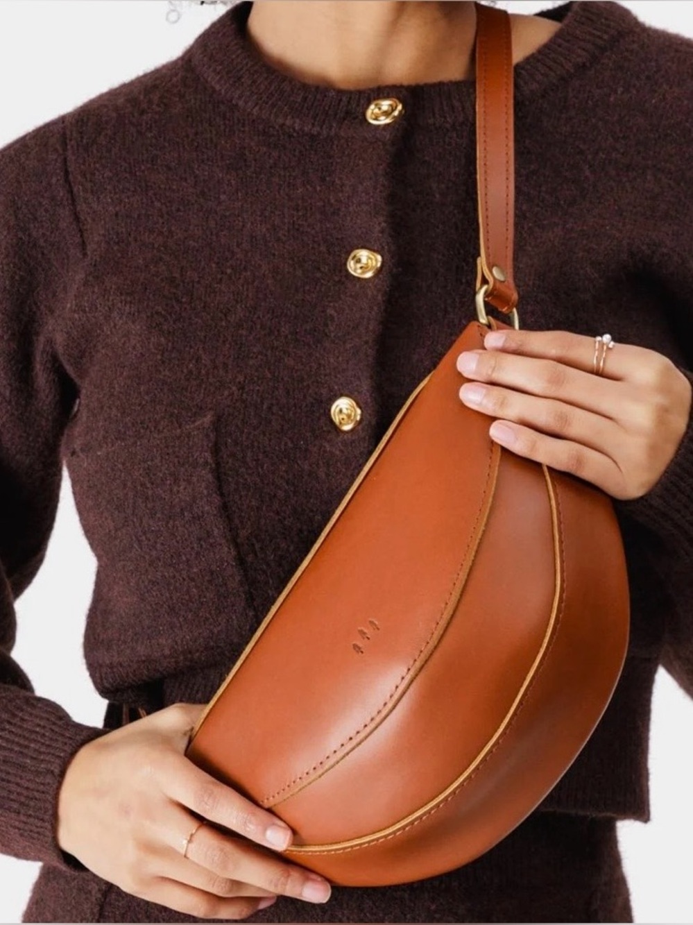 PORTLAND LEATHER GOODS MEDIUM KOALA SLING BAG, HONEY, *LIKE NEW*